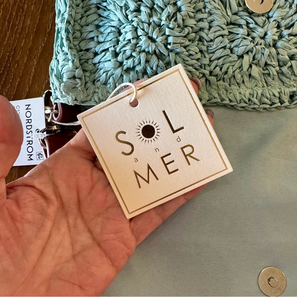 NWT Sol & Mer straw crochet square handbag - Picture 7 of 10